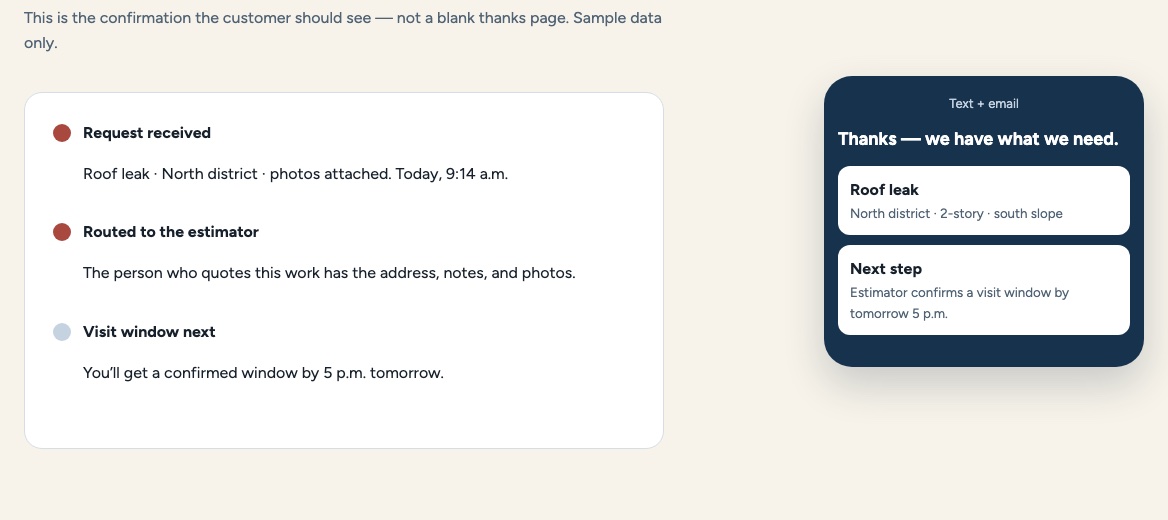 Customer status demo